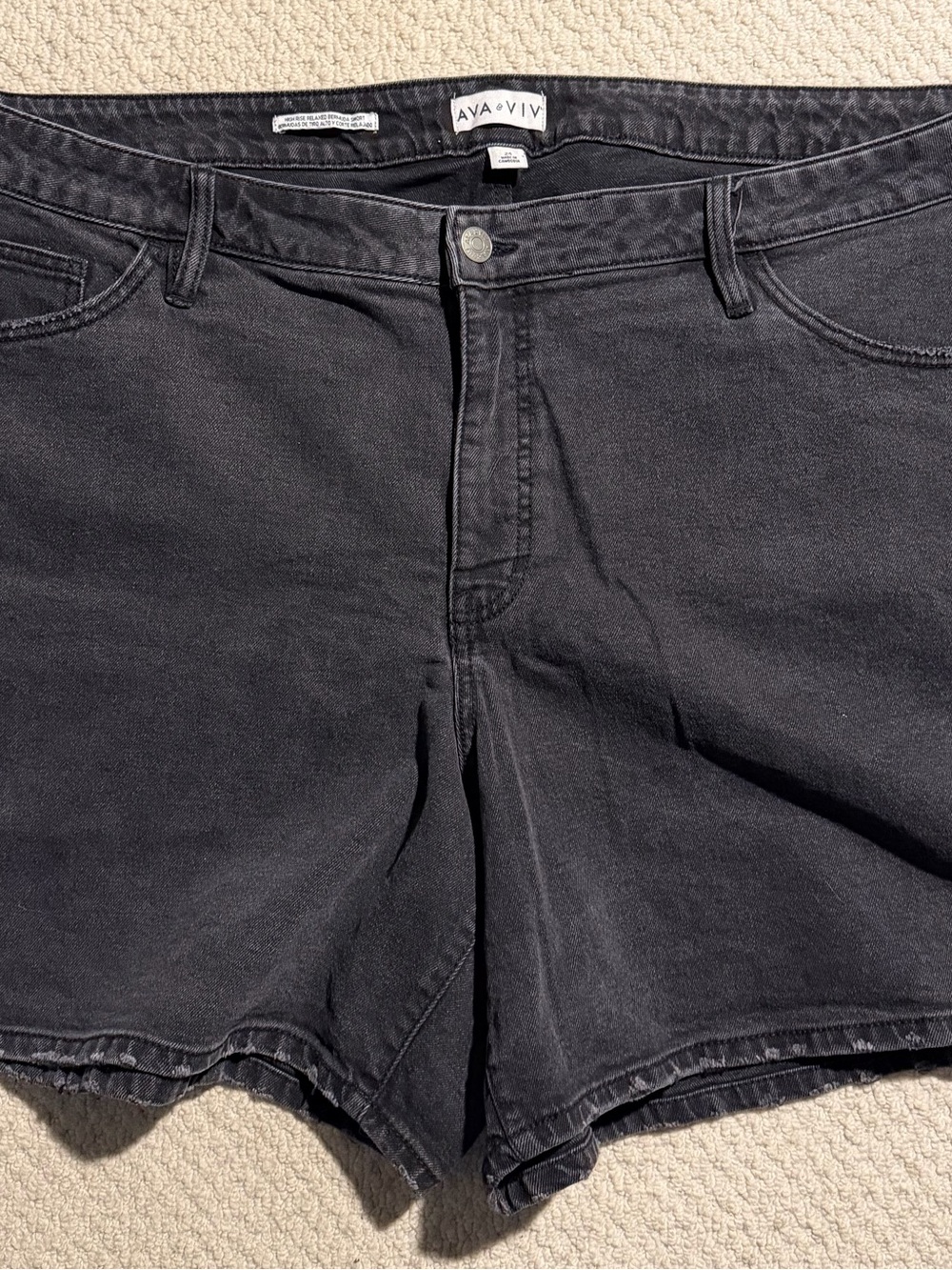 Ava & Viv Plus Size Black Denim Shorts